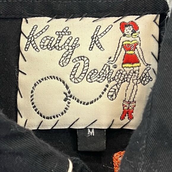 Vtg Katy K Designs M Pearl Snap Embroidered Western Harlem On The Range Shirt - Picture 8 of 8